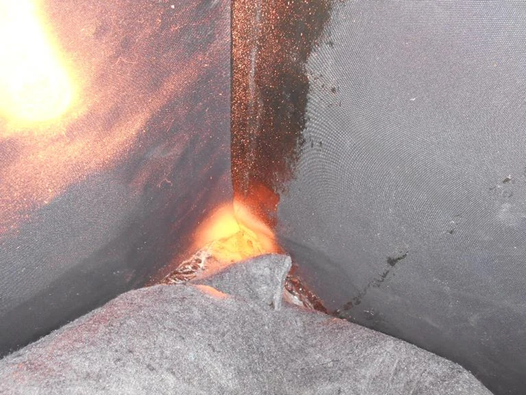 Angolo fra due risvolti impermeabili sulla terrazza collaudata.